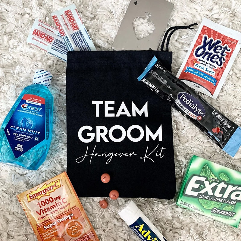5pcs Team Groom Hangover Kit bags – Bridezilla