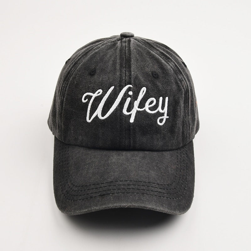 Wifey and Hubby Baseball Caps