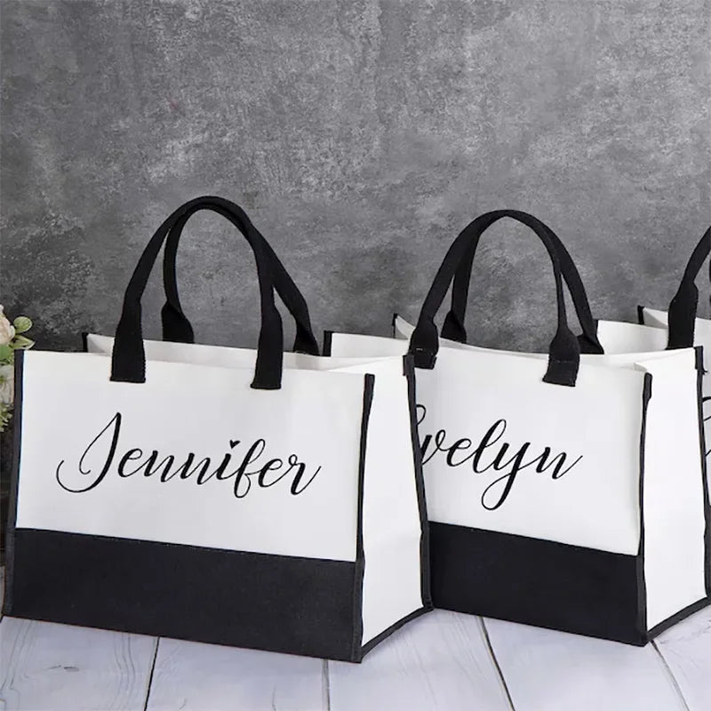 Personalized Black & White Bag