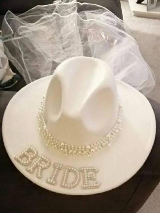 Cowboy Bachelorette Veil Hat