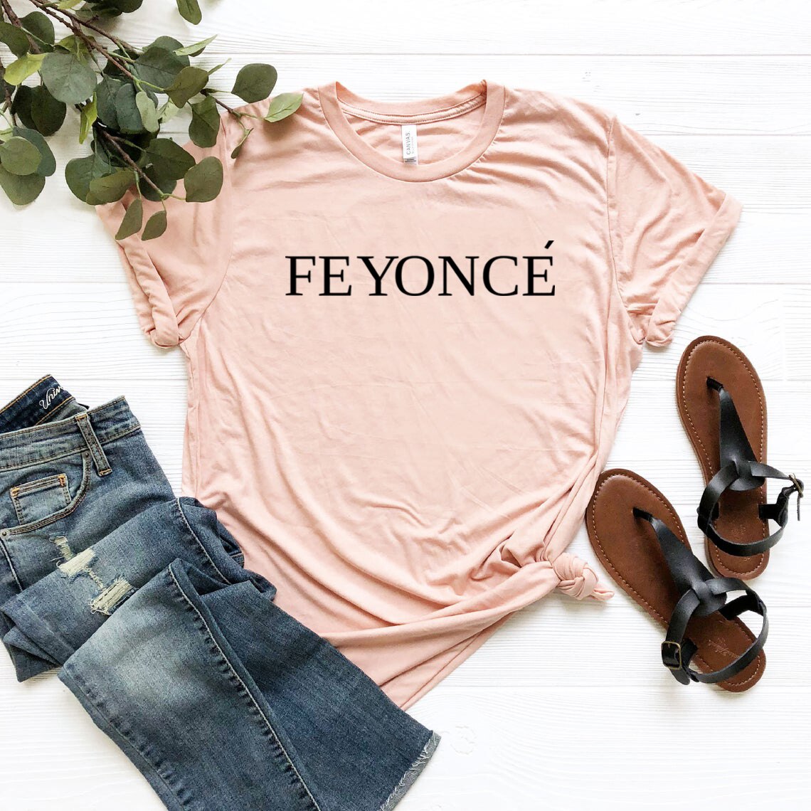 light pink short sleeve Feyonce t-shirt 