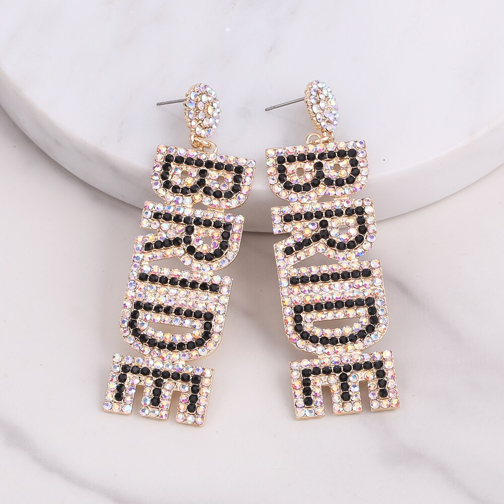 Beaded Bride Statement Earrings