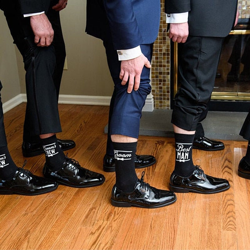 Black groomsmen socks